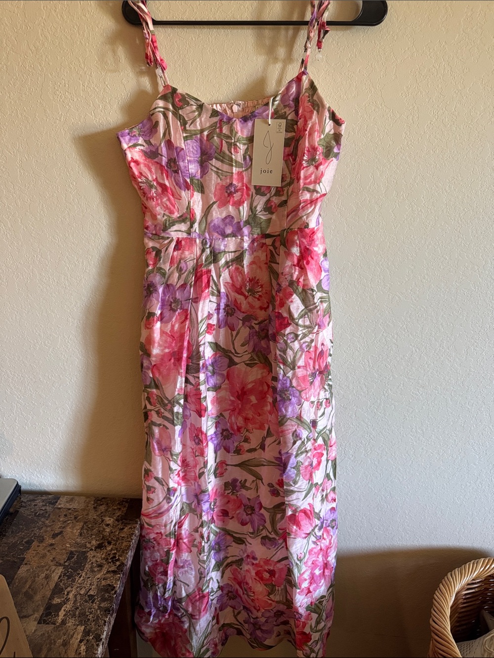 Joie Pink and Purple Floral Maxi Dress
